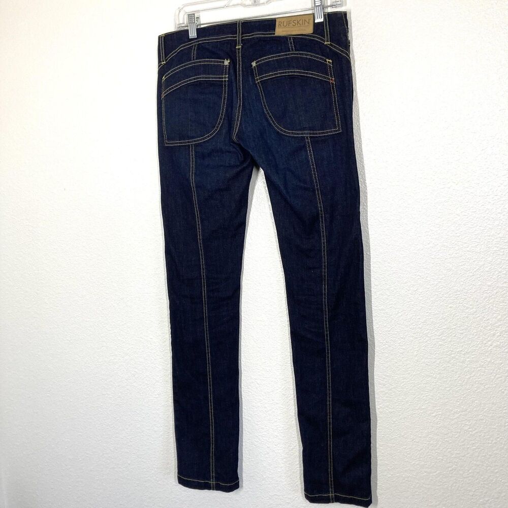 Rufskin Matchstick Jeans Mens 30 Blue Dark Wash Slim Straight Leg Stretch - Picture 3 of 16